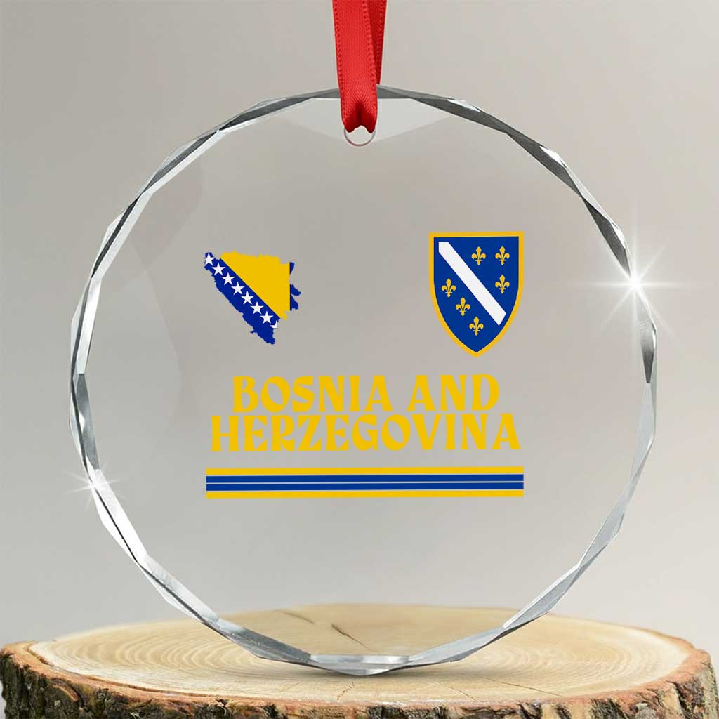Bosnia Herzegovina Soccer Jersey Style Crystal Glass Ornament Country Map Heritage Football Fan
