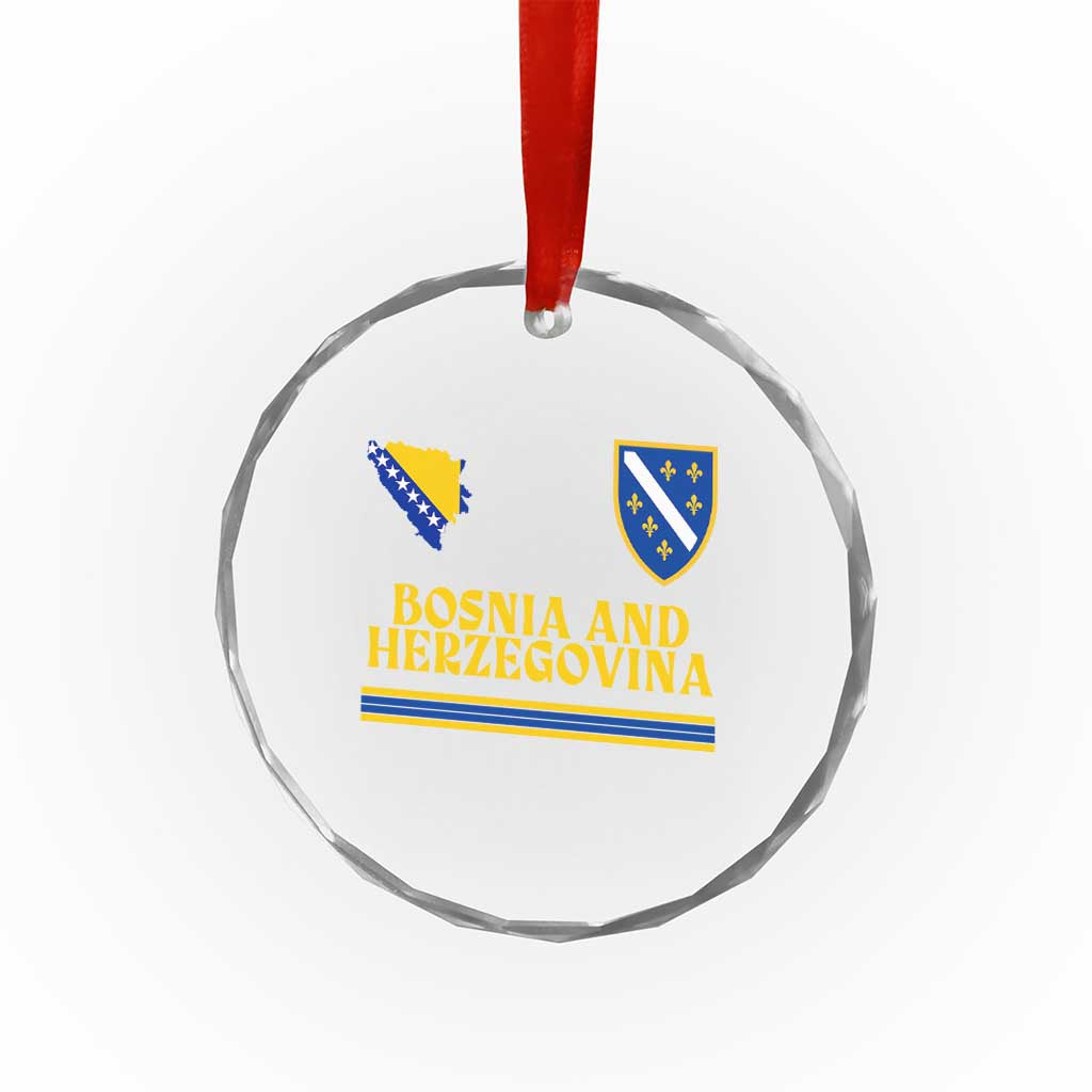 Bosnia Herzegovina Soccer Jersey Style Crystal Glass Ornament Country Map Heritage Football Fan