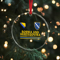 Bosnia Herzegovina Soccer Jersey Style Crystal Glass Ornament Country Map Heritage Football Fan