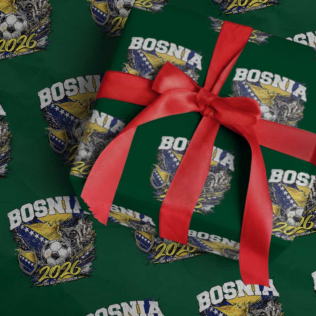 Bosnia Soccer Jersey Pride 2026 Wrapping Paper Roll One Nation One Dream Heritage Football Sports Fan