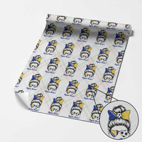 Bosnia Soccer Messy Bun Wrapping Paper Roll Hajmo Bosno Game Day Gift