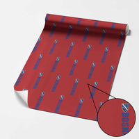 Bosnia Typography Coat of Arms Wrapping Paper Roll Golden Lily Shield Modern Graphic