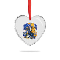 Bosnian Dragon Fudbal Fan Heart Crystal Glass Ornament Bosnia And Herzegovina Pride