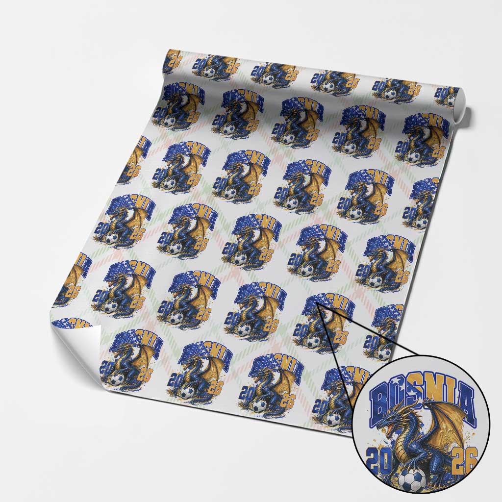 Bosnian Dragon Fudbal Fan Wrapping Paper Roll Bosnia And Herzegovina Pride