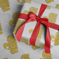 Bosnian Fleur De Lis Flag Wrapping Paper Roll Proud Bosnia Heritage Gift