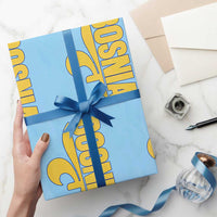 Bosnian Fleur De Lis Flag Wrapping Paper Roll Proud Bosnia Heritage Gift