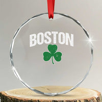 Boston Crystal Glass Ornament St Patricks Day Irish Green Shamrock Massachusetts