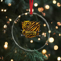 Boston Ice Hockey Crystal Glass Ornament Retro Fear The Bear Funny Sarcastic Saying