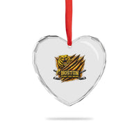 Boston Ice Hockey Heart Crystal Glass Ornament Retro Fear The Bear Funny Sarcastic Saying