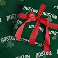 Boston Wrapping Paper Roll St Patricks Day Irish Green Shamrock Massachusetts
