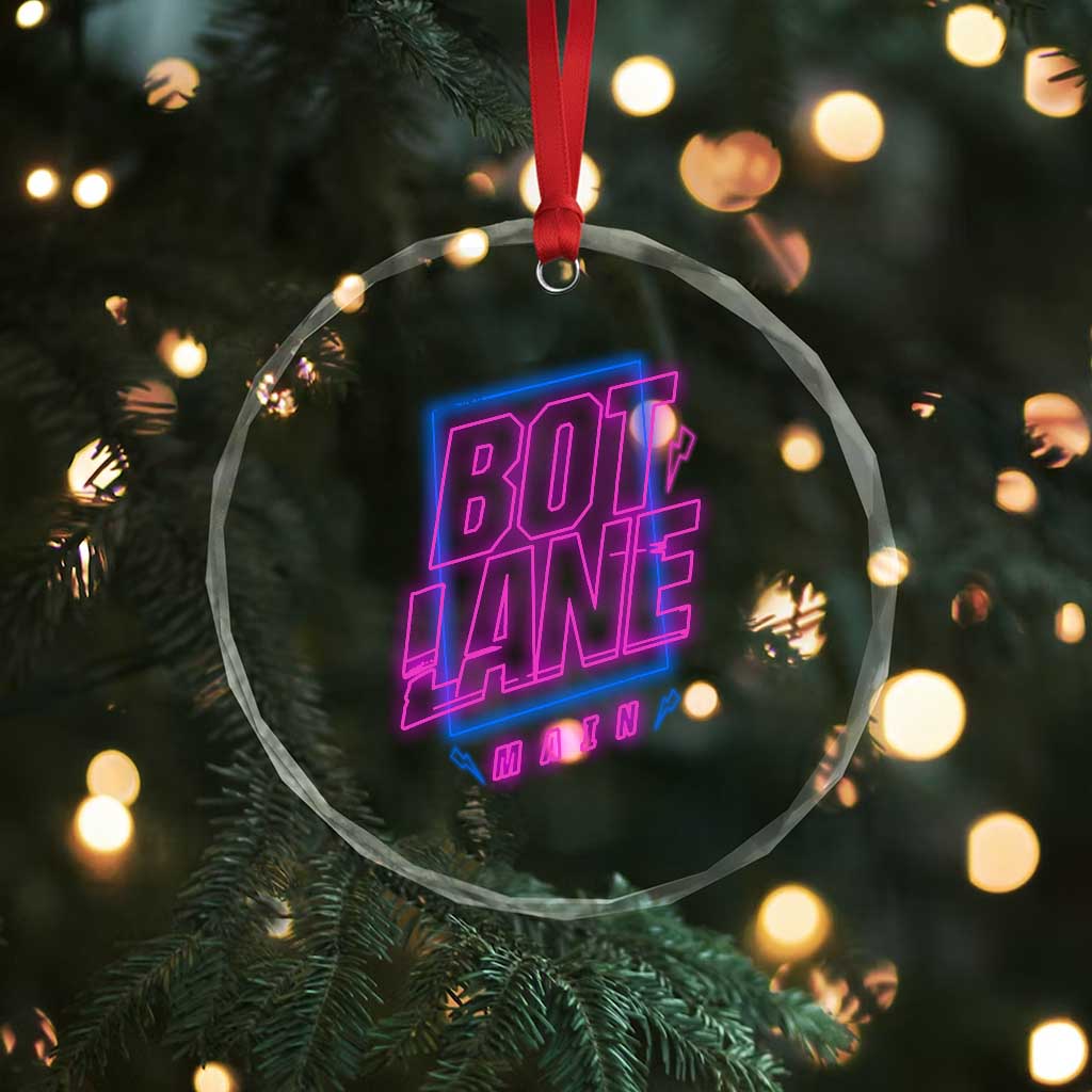Bot Lane Main Cyberpunk Neon Style Crystal Glass Ornament Gaming Quote Gift TS12