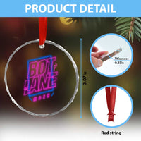 Bot Lane Main Cyberpunk Neon Style Crystal Glass Ornament Gaming Quote Gift TS12