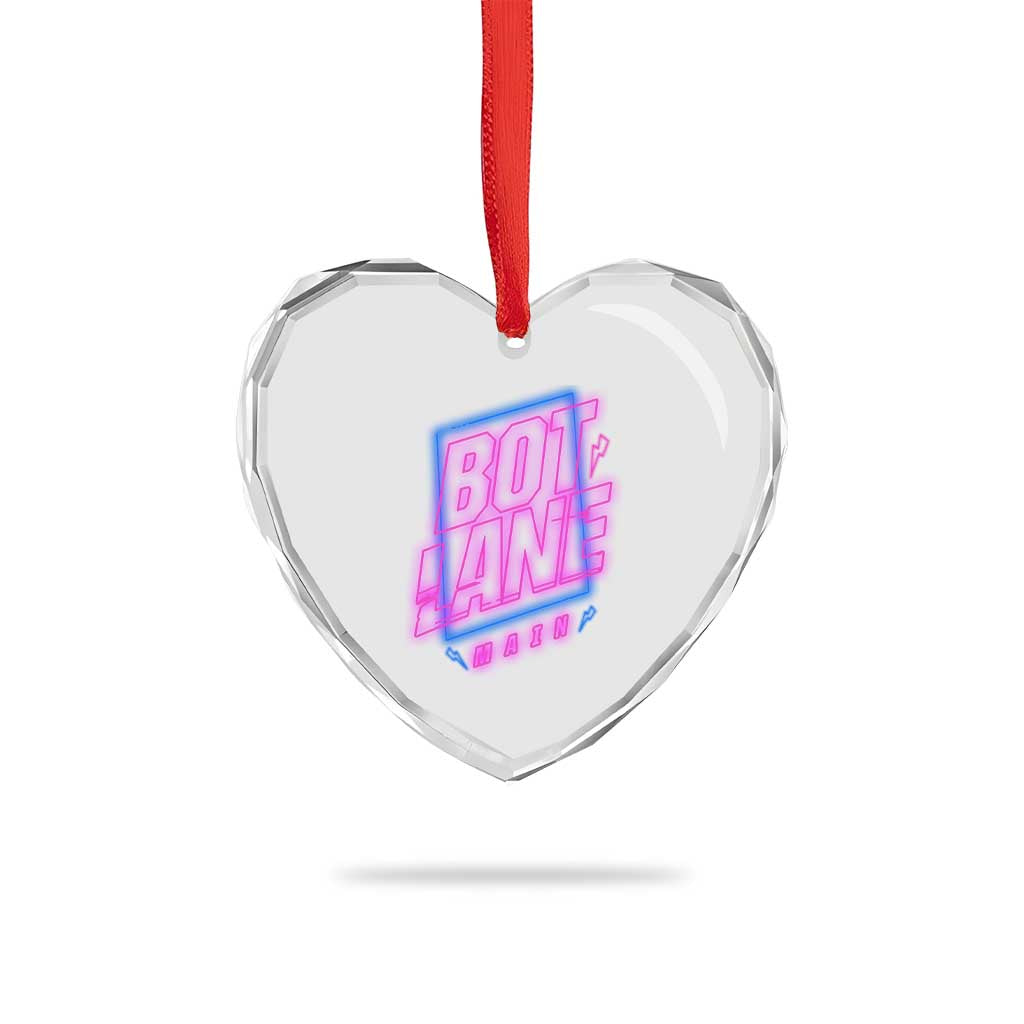 Bot Lane Main Cyberpunk Neon Style Heart Crystal Glass Ornament Gaming Quote Gift - Wonder Print Shop