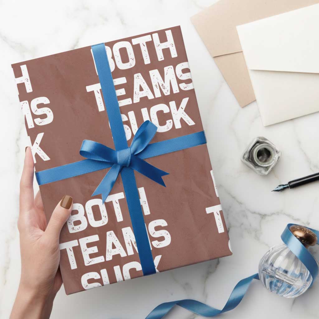 Both Team Sucks Wrapping Paper Roll Funny Game Day Sports Meme