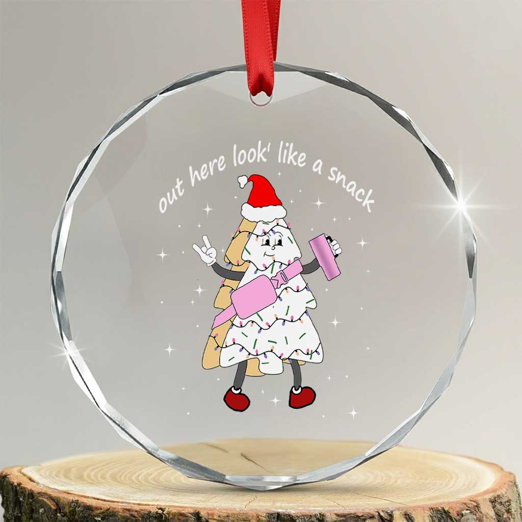 Boujee Christmas Tree Cake Crystal Glass Ornament Out Here Lookin' Like A Snack TS02