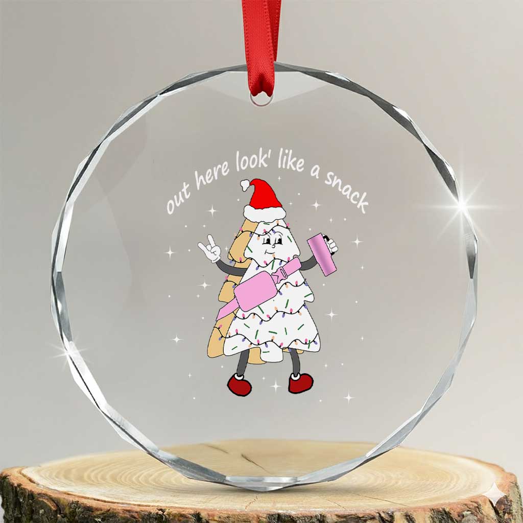 Boujee Christmas Tree Cake Crystal Glass Ornament Out Here Lookin' Like A Snack TS02
