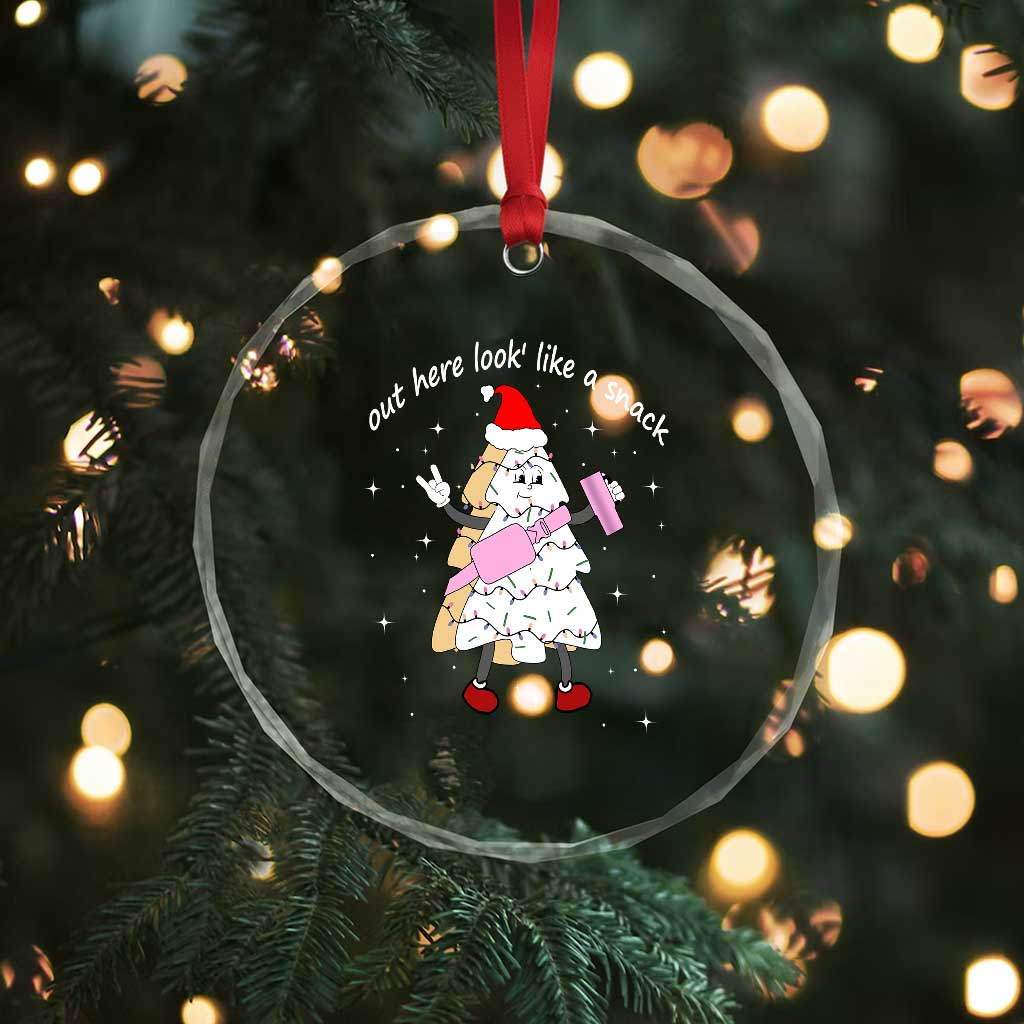 Boujee Christmas Tree Cake Crystal Glass Ornament Out Here Lookin' Like A Snack TS02
