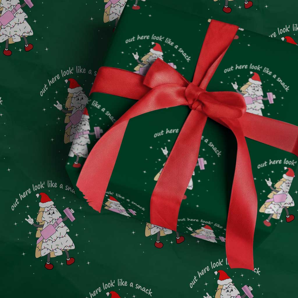 Boujee Christmas Tree Cake Wrapping Paper Roll Out Here Lookin' Like A Snack