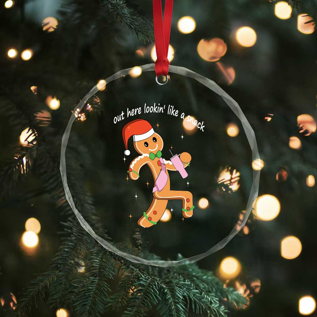 Boujee Gingerbread Man Crystal Glass Ornament Out Here Lookin' Like A Snack TS02
