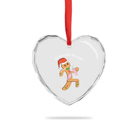 Boujee Gingerbread Man Heart Crystal Glass Ornament Out Here Lookin' Like A Snack - Wonder Print Shop