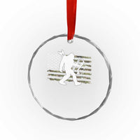 Bow Hunting Archer Bigfoot Crystal Glass Ornament Sasquatch Camo US Flag Hunter Dad