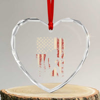 Bow Hunting Bigfoot America Flag Heart Crystal Glass Ornament Patriotic Sasquatch With Archer Hunter Dad