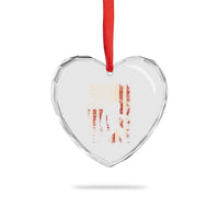 Bow Hunting Bigfoot America Flag Heart Crystal Glass Ornament Patriotic Sasquatch With Archer Hunter Dad