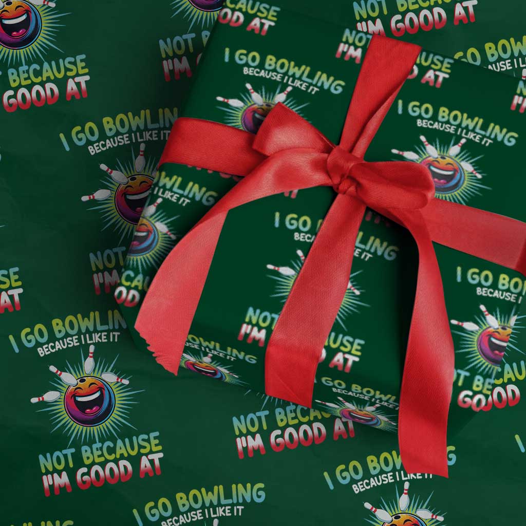 Bowling Humor Gift Wrapping Paper Roll I Go Bowling Because I Like It - Wonder Print Shop