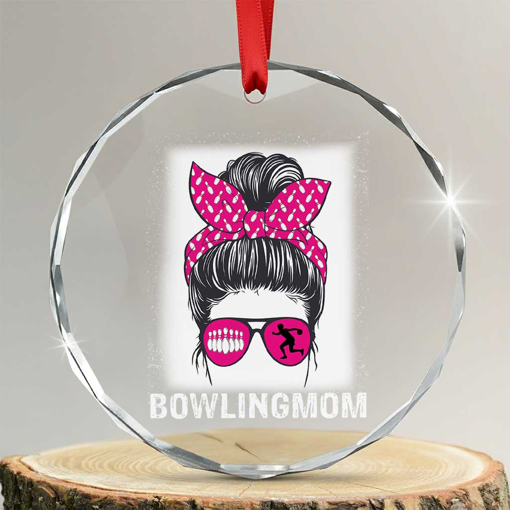 Bowling Mom Life Crystal Glass Ornament Funny Bowler Gift - Wonder Print Shop