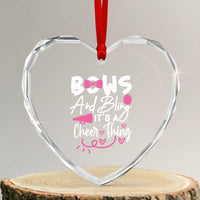 Bows And Bling Its A Cheer Thing Heart Crystal Glass Ornament Cheerleading Gift - Wonder Print Shop