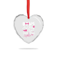 Bows And Bling Its A Cheer Thing Heart Crystal Glass Ornament Cheerleading Gift - Wonder Print Shop