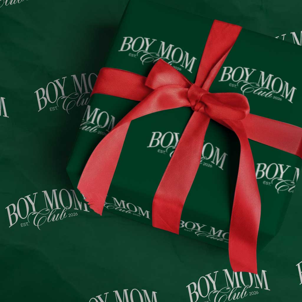 Boy Mom Club 2026 Wrapping Paper Roll Funny Mother's Day Gift