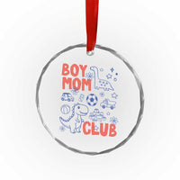 Boy Mom Club Crystal Glass Ornament Mom Of Boys Dinosaur Kids Toy Doodles