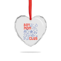 Boy Mom Club Heart Crystal Glass Ornament Mom Of Boys Dinosaur Kids Toy Doodles