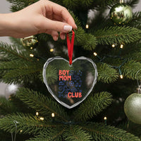 Boy Mom Club Heart Crystal Glass Ornament Mom Of Boys Dinosaur Kids Toy Doodles