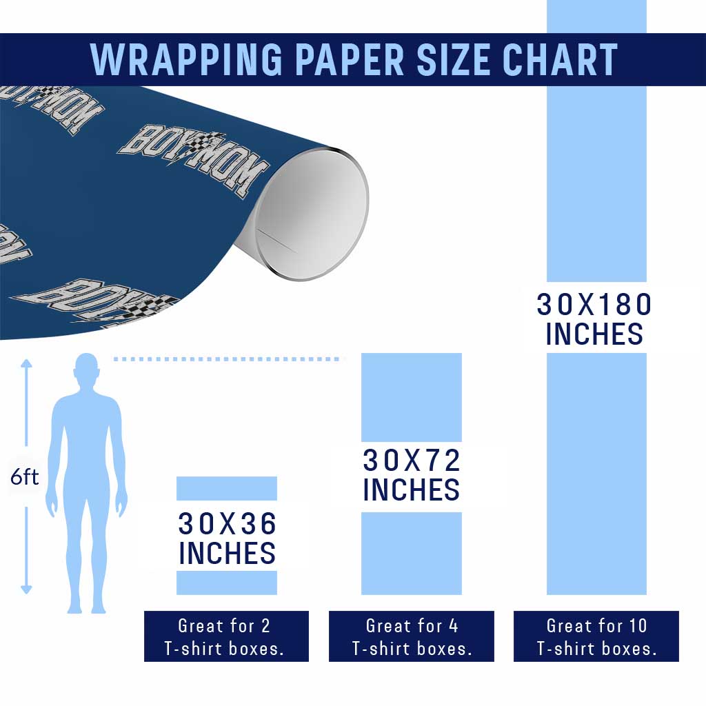 Boy Mom Lightning Bolt Checkered Varsity Son Mama Wrapping Paper Roll