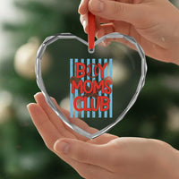 Boy Moms Club Heart Crystal Glass Ornament Funny Motherhood Baseball Gift For Mom