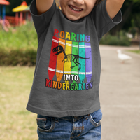Roaring Into Kindergarten T Shirt For Kid Dinosaur Crayons First Day Of School - Wonder Print Shop