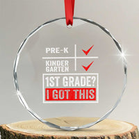 Boys and Girls First Day of First Grade Crystal Glass Ornament Back to School