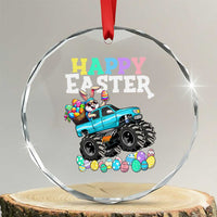 Boys Happy Easter Bunny Monster Truck Crystal Glass Ornament Eggs Cool Rabbit Car Lovers Toddler - Wonder Print Shop