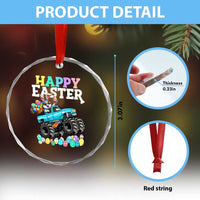Boys Happy Easter Bunny Monster Truck Crystal Glass Ornament Eggs Cool Rabbit Car Lovers Toddler - Wonder Print Shop