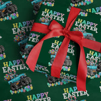 Boys Happy Easter Bunny Monster Truck Wrapping Paper Roll Eggs Cool Rabbit Car Lovers Toddler - Wonder Print Shop
