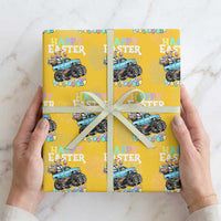 Boys Happy Easter Bunny Monster Truck Wrapping Paper Roll Eggs Cool Rabbit Car Lovers Toddler