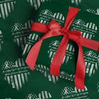 Brain Cancer Awareness Wrapping Paper Roll In May We Wear Gray American Flag Heart