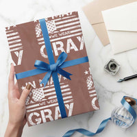 Brain Cancer Awareness Wrapping Paper Roll In May We Wear Gray US Flag