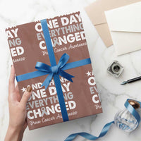 Brain Cancer Awareness Wrapping Paper Roll Retro Fight Brain Tumor Cure Gray Ribbon