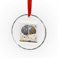 Brain Tumor Warrior Crystal Glass Ornament Gray Ribbon Brain Cancer Awareness