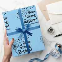 Brave Strong Resilient Wrapping Paper Roll Melanoma Warrior Dandelion Gift