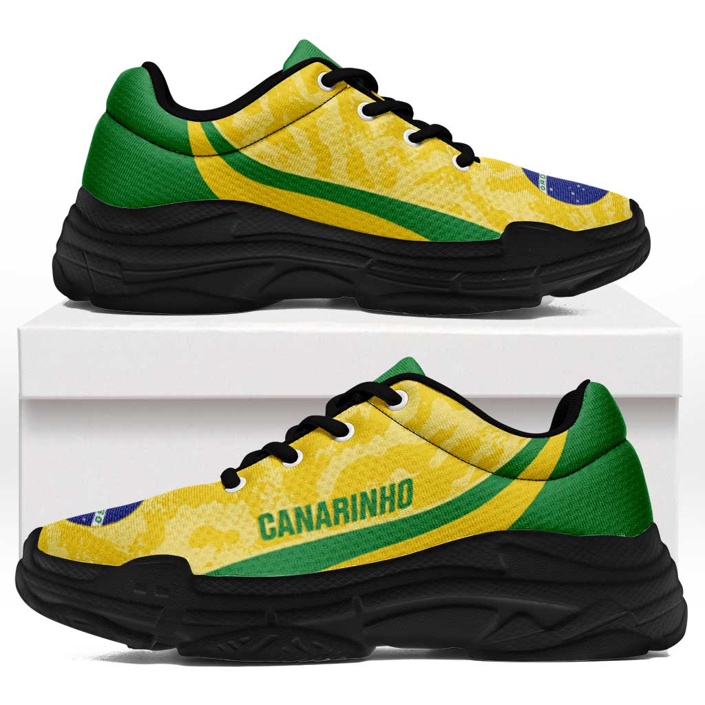 Brazil 2026 Football Chunky Sneakers Go Selecao Grunge Curve Stylized - Wonder Print Shop