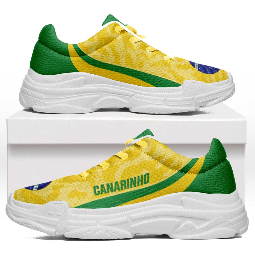Brazil 2026 Football Chunky Sneakers Go Selecao Grunge Curve Stylized - Wonder Print Shop